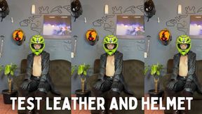 test 3 helmet motorcycle and leather