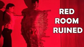 Red Room Wall-Taped Slave: Mistress Diana Edges & Tapes His Cock Mid-Orgasm (HD 720p)