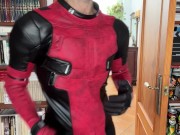 Deadpool strips and cums HARD