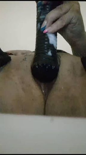 CRISTINA CAVARGIC ROMANIAN WIFE  FUCKING BIG BLACK HORSE COCK DILDO