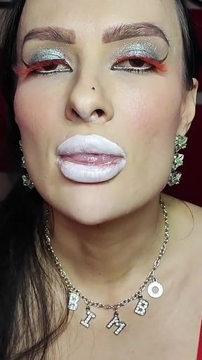 White Lipstick French Kisses From Perfect Latex Bimbo