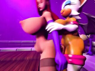 Jessica De Roger Rabbit has Sex with 2 very Hawt Futa Chicks