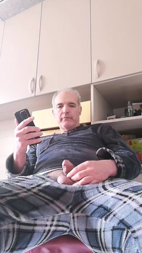 A Long Sunday Jerking My Cock and Pissing in the Empty Plastic Bottle