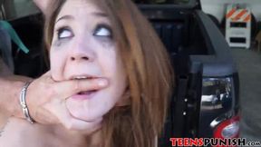 Brunette teen Jojo Kiss gets her pussy absolutely smashed