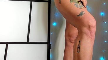 Goddess Worship Tease and Denial Boobs Butt Feet Legs Perfect Tattooed Femdom