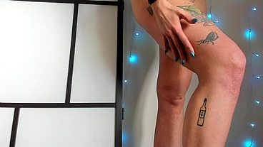 Goddess Worship Tease and Denial Boobs Butt Feet Legs Perfect Tattooed Femdom