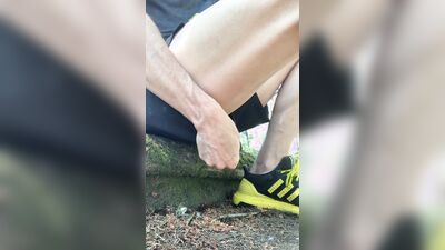 Guy Cums In The Park