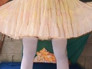 Suddenly Long Piss Standing In Bed While Wearing Tutu Dress