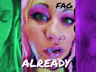 The Triggers Will Turn Your Cock Into a Sissy Love button for the Tranny to Lick