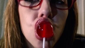 Secretary sucking lollipop (mp4)