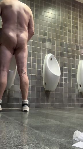 Naked in public toilet   Clip 1