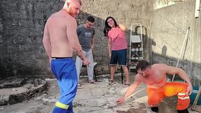 Os pedreiros fodendo o casal no pelo