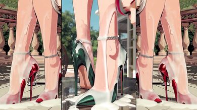 High-Heels get cum from alle sites an will be licked by hot anime girls