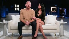 Cuckold husband watching his hot MILF wife Ridley being fucked by a fat cock