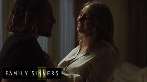 FAMILY SINNERS - Playful MILF Uses Her Big Round Tits To Fuck Her Son-In-Law's Dick And Shoot His Hot Load
