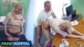 Tall BLONDE English babe fucked by a foreign doctor -