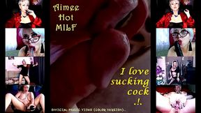 Hot MILF Aimee loves sucking cock and dancing in lingerie