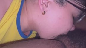 We went to see a movie and the ending was her sucking FTM's dick and cumming with his big cock.
