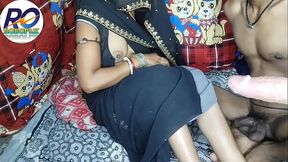 Part 2 Fucking in full doggy style in black saree and blouse, condom and cock The pussy water was released Hindi audio Claire Vaise