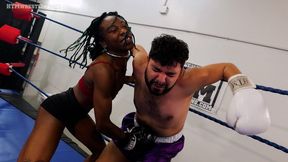 Kirra Blaze vs Demetri Silver Rematch - Mixed Boxing Strapon Humiliation