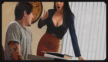 Busty Tutor Little Puck Seduces Student with Enormous Assets