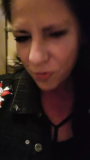 Naughty American Milf Public bar peeing