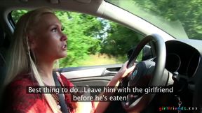 Girlfriends XXX - Naughty Micha, Kayla &amp; Their New Friend Take Full Advantage of the Car for an All-out Lesbian Trio