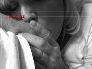 Curvy golden-haired angel enchanting multiple boys at the same time