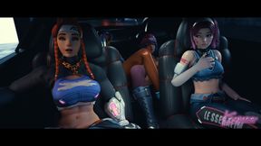 4 Ow Girls Having Sex in a Car