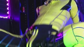 yellow latex pup riding toys and pumping hole