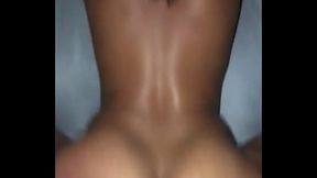 Amateur Redbone Shy creams on hard cock