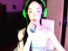 Cute curly brunette solo webcam masturbation