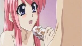 Japanese teen with massive knockers sucks cock