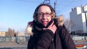 german scout - skinny milf stella-star seduce to fuck and facial by stranger