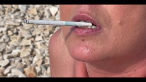 Smoking Cigarettes on the Beach... at Day and in Sunset.