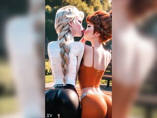 Elsa glows in icy white whilst Anna burns in fiery orange, their closeness sparking a tension also hot for Arendelle’s winter. The sisters reveal a temptation hidden behind every glance…