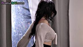 Big-titted blonde toying herself