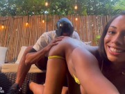 Fucking the TS next door outside in back yard feat. Jasmine Lotus