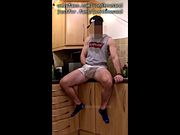 Str8 roommate horny in the kitchen