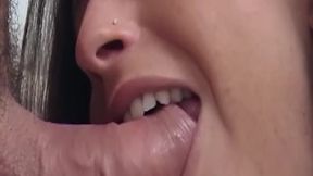 Mature Brunette MILF Sucks Big Cock Sloppily