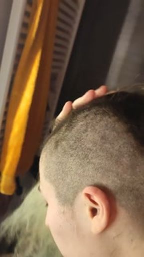 Shaving my head with an electric razor