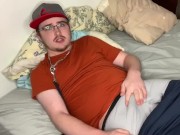 Tongue out jerking, makes for a nice target ;) Collared, leashed & cumming!