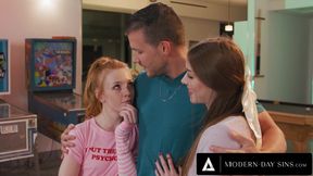 MODERN-DAY SINS - Two Hotties Say Yes For A Threesome With Their Crush