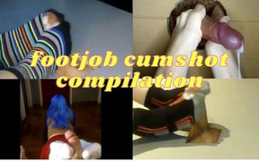 Footjob cumshot compilation