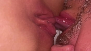 she is squrting, he is cumming and licking