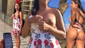 Sexy Brunette Fan Controls Her Lovense at Airport Until She Cums