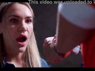Golden-haired Secretary Facefucked in Prison - Working Hotty Freeze Drilled by Stranger