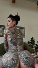 tattooed goth girl shows off new undercut