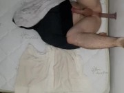 TEEN 18 YEAR OLD FUCKING HARD AND FAST HIS BIG ASS WITH HUGE DILDO ON WALL