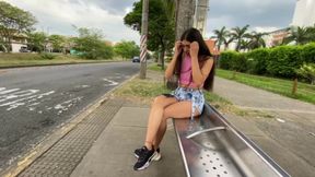 Girl gets led to an apartment by a guy on the street